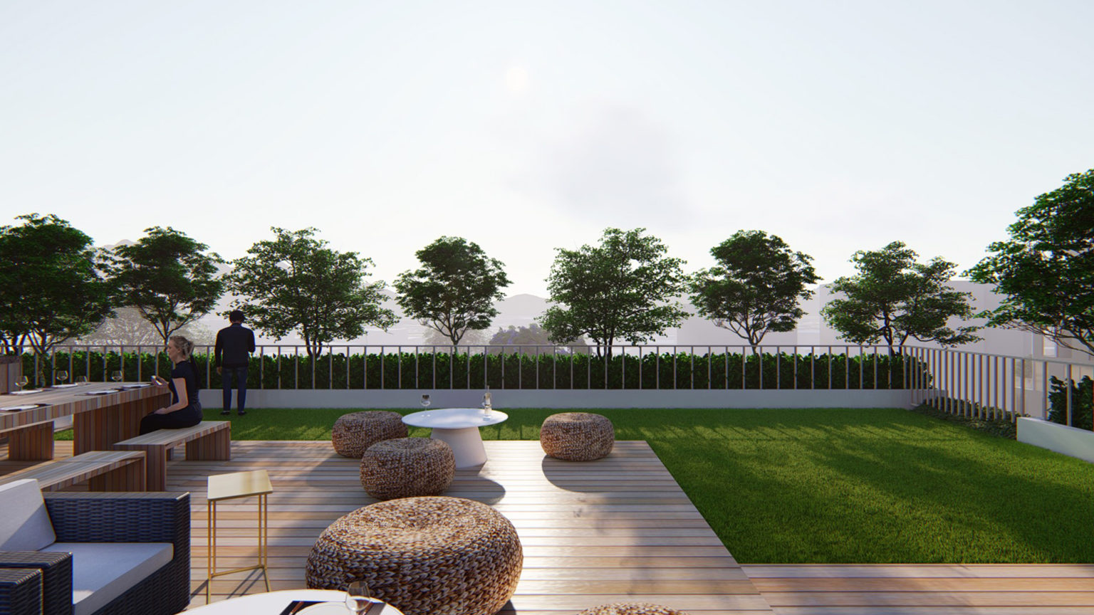 Rooftop garden showcasing vibrant crops