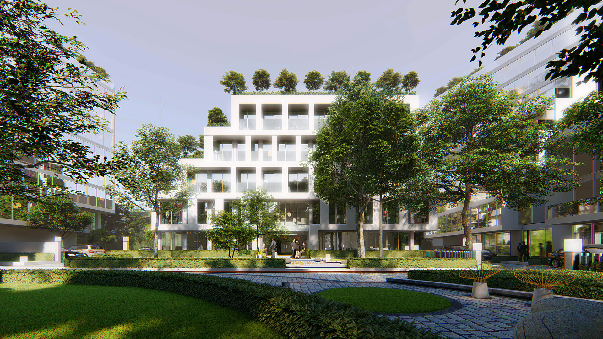 Stepped Terrace Planted Modern Rooftop